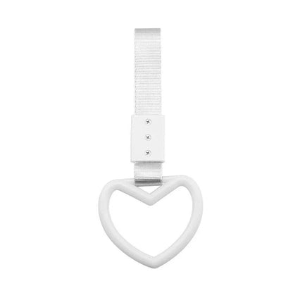White JDM Tsurikawa Ring Handle Strap for Train Bus Drift Charm