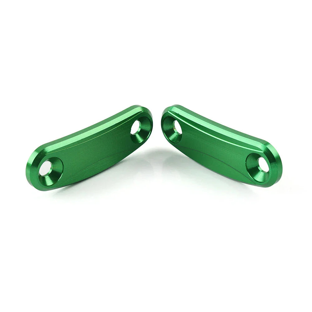 Green Mirror Block Off Base Plates for Kawasaki ZX-10R (2011-2015)