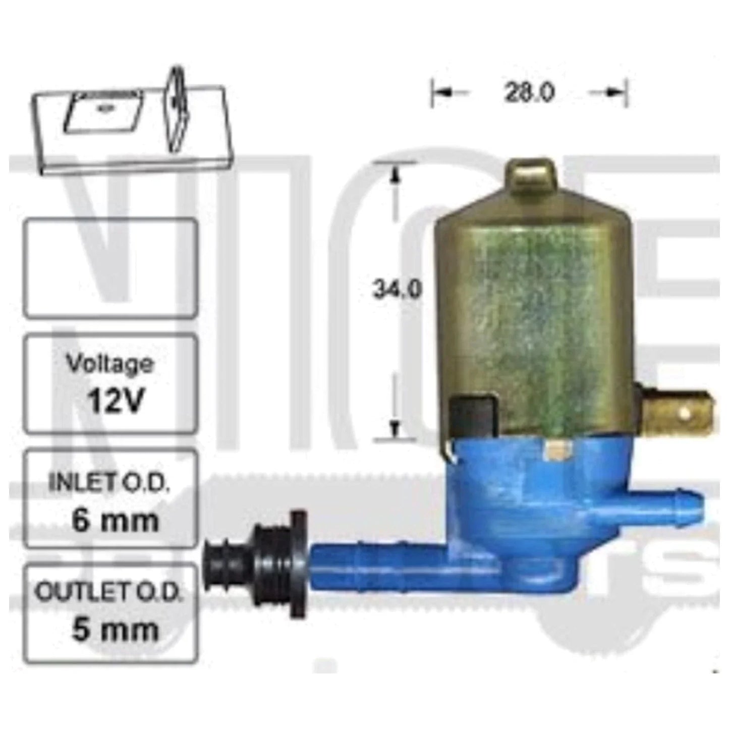 Windscreen Washer Pump for Toyota Crown MS85 V6 2.6L 1974-1976