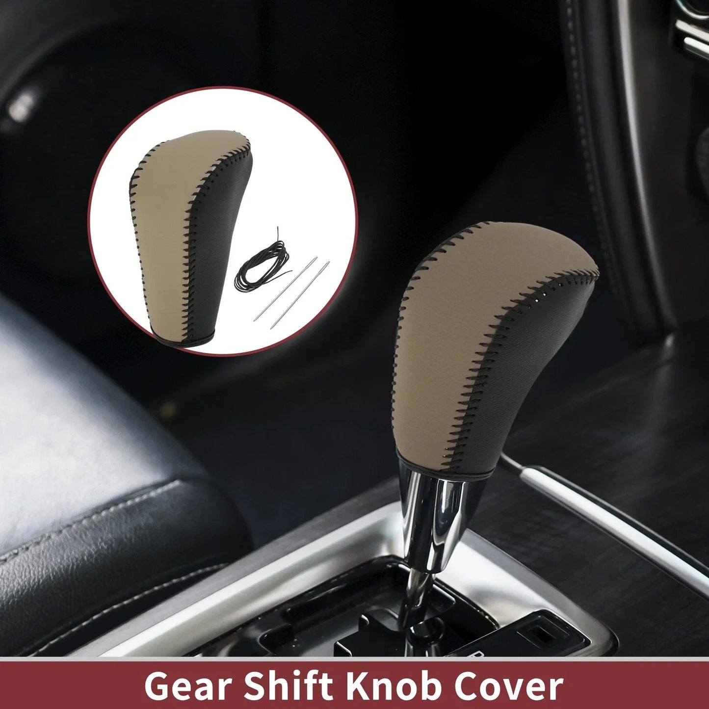 Gear Shift Knob Cover for BMW 3 Series E90 (2004 - 2012) Beige Black