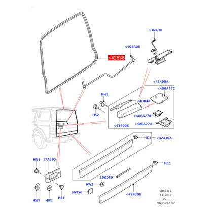Tailgate Weatherstrip Seal for Land Rover Discovery 3 4 (2004-2016)
