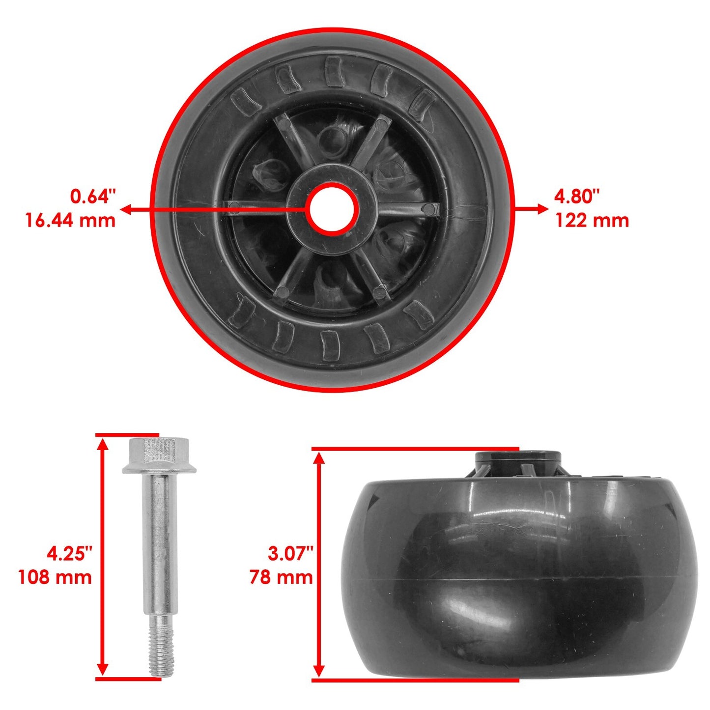 Caltric Deck Wheel Replacement for Bad Boy Compact Outlaw 42 48 (2016–2021)