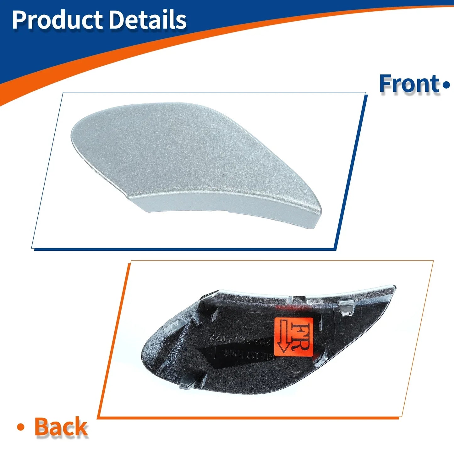 Front Car Bumper Tow Hook Cover for Mercedes-Benz GLE (2016-2023) Silver Tone