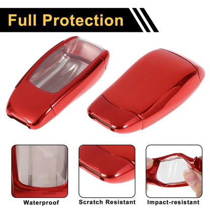 Red TPU Car Key Case for Mercedes Benz E Class (2017) - 3 Buttons