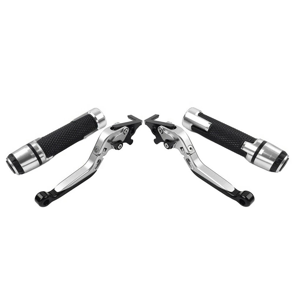 Silver Extendable Brake Clutch Lever Grip Set for Street Twin (2016-2023)