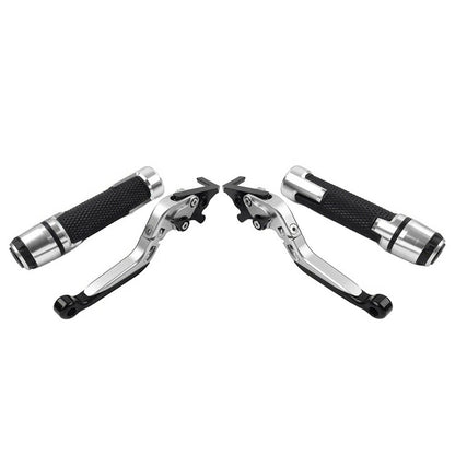 Silver Extendable Brake Clutch Lever Grip Set for Street Twin (2016-2023)