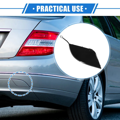 Rear Bumper Tow Hook Eye Hole Cap for Mercedes-Benz C300 (2008-2011) Black
