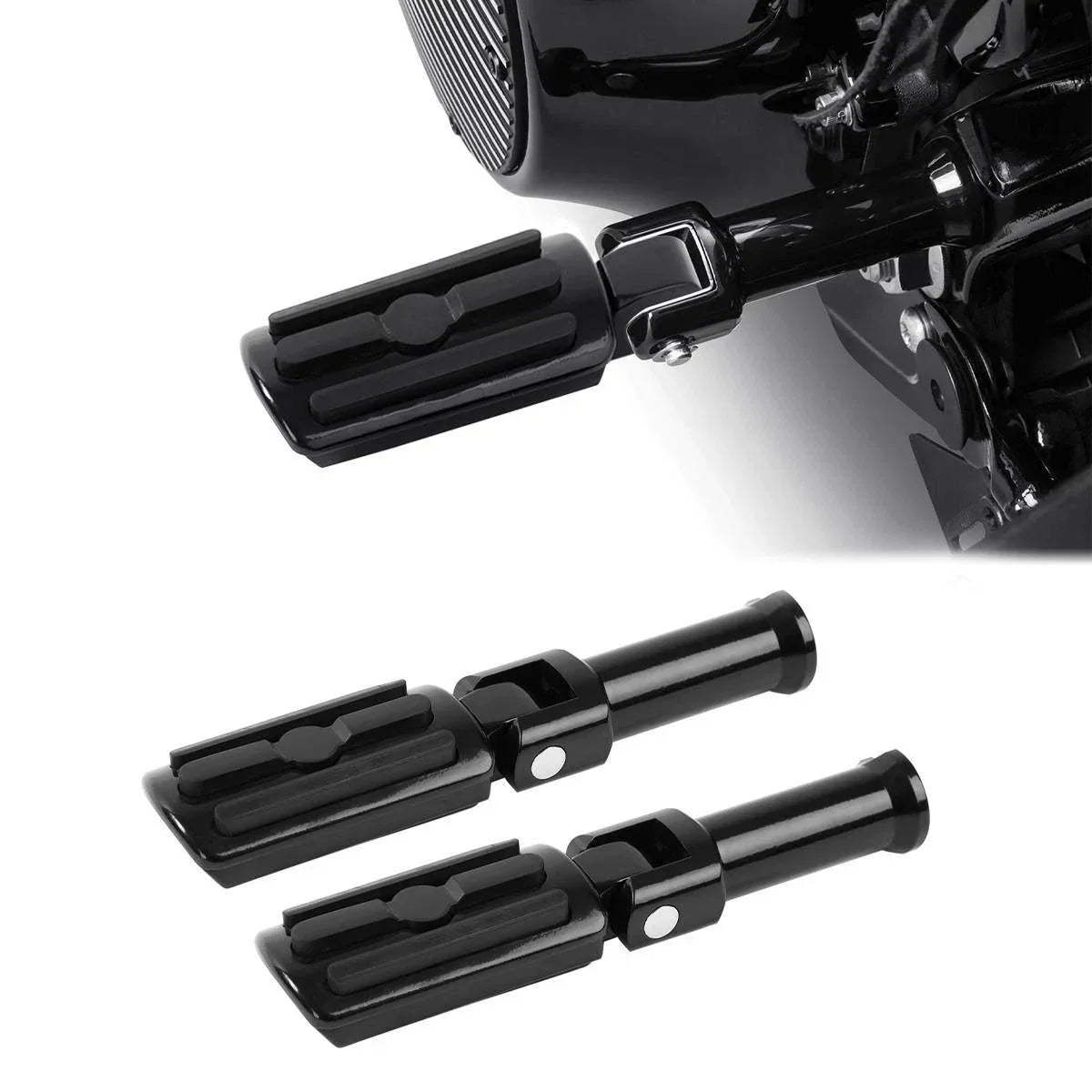Rear Footpegs Bracket Black for Harley Softail Deluxe Fat Boy (2018-2025)