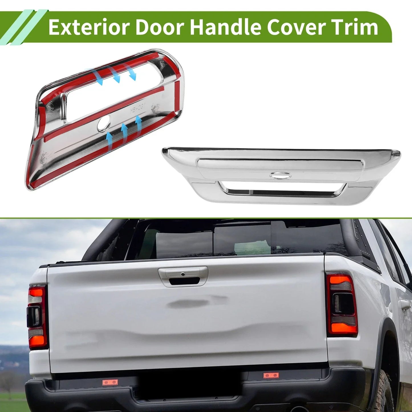 Exterior Door Handle Cover Trim for Dodge Ram 1500 2500 3500 (2019-2023)