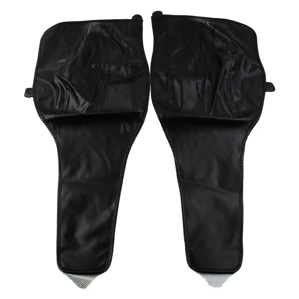 Black PU Leather Flame Rear Trike Fender Bra for Harley Tri Glide (2014-2023)