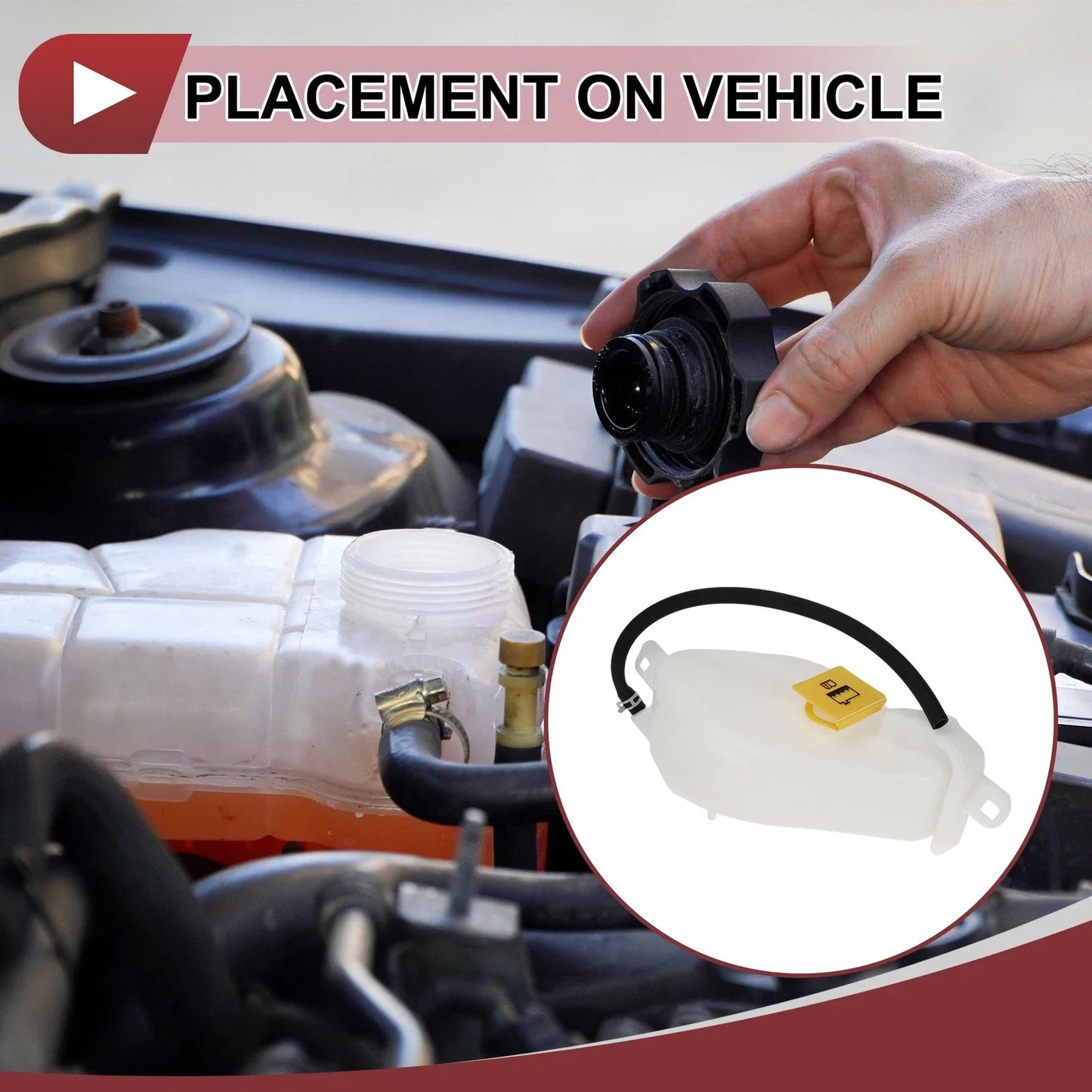 Coolant Expansion Overflow Tank with Cap for Chrysler 200 (2011-2014)