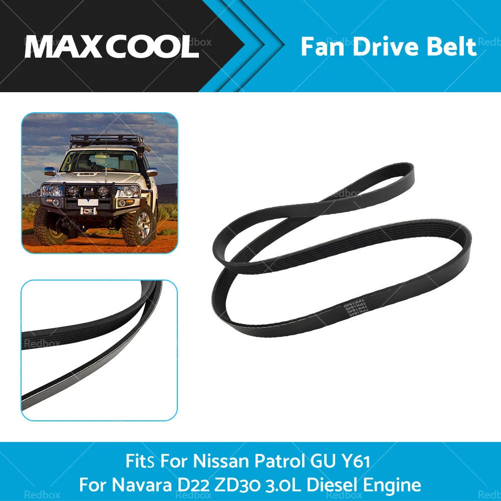 Fan Drive Belt for Nissan Patrol GU Y61, Navara D22 Diesel 3.0L (2000-2014)