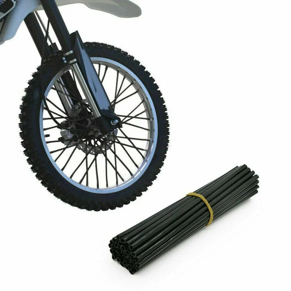 72pcs Black Wheel Spoke Wraps for Motorcycle Dirt Bike CRF EXC YZF