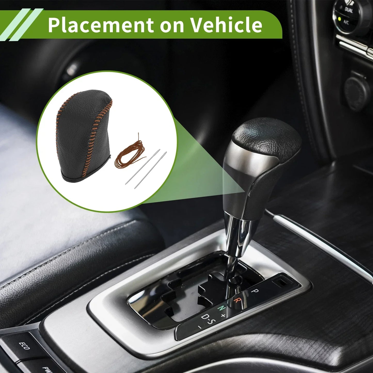 Dodge Journey Gear Shift Knob Cover 2011-2020 Pebbled Black Brown