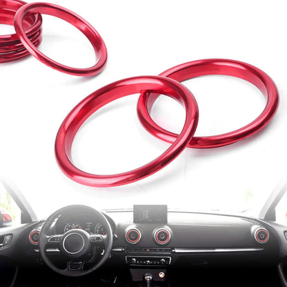Red Interior Air Vent Cover Ring for Audi A3 2012-2019 (4 pcs)