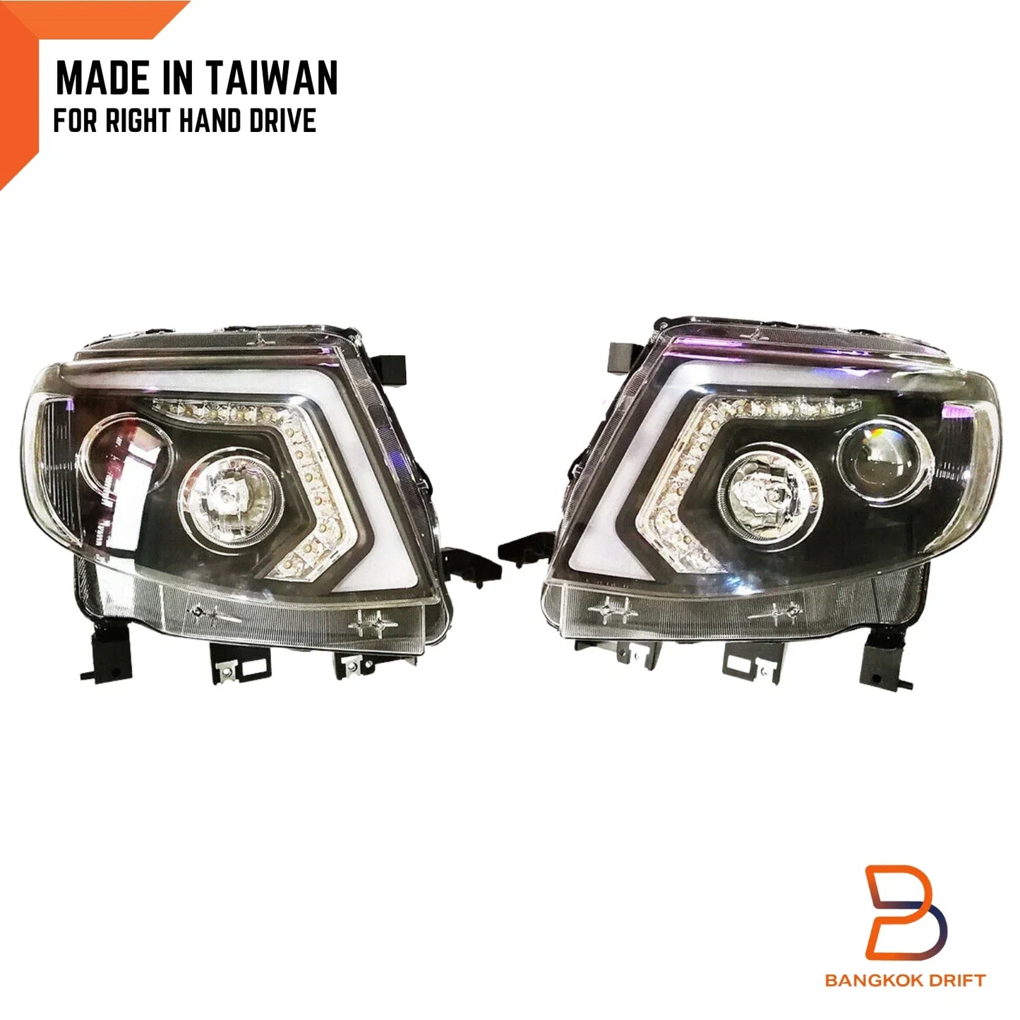 LED DRL Projector Headlights for Ford Ranger T6 PX MK1 (2012-2015)