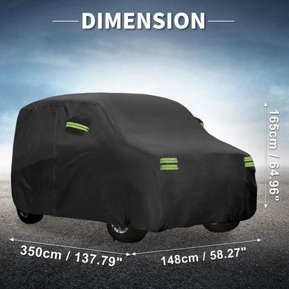 Waterproof Car Cover for Honda N-BOX, Inner Cotton, Black, 350x148x165cm
