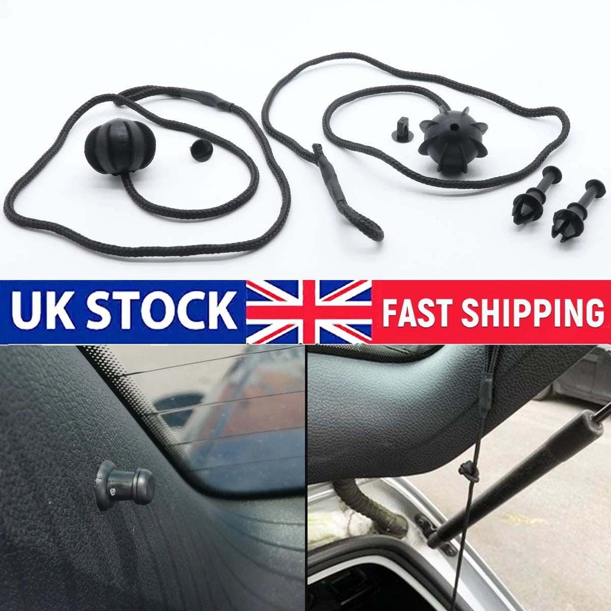 Parcel Shelf String Cord Cover Strap Clip Replacement for Peugeot 107 (2005–2014)