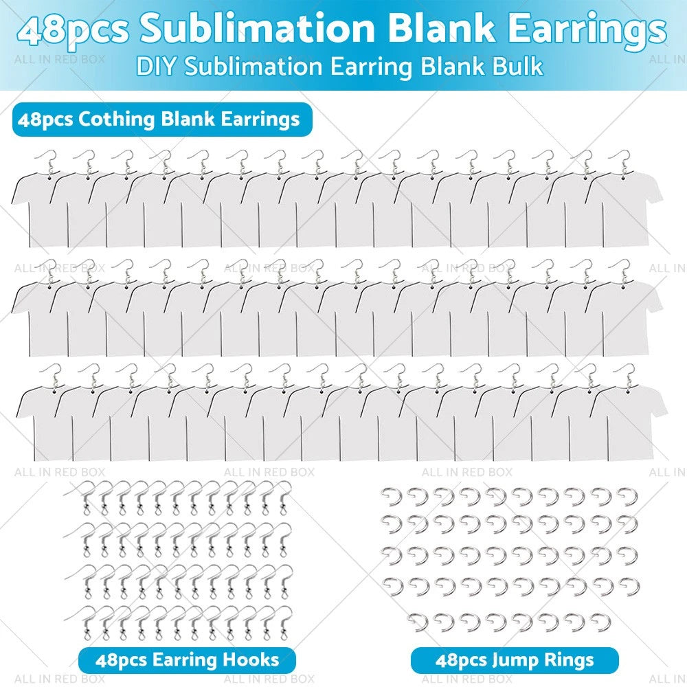48PCS Double-Sided MDF Football Shirt Earring Blanks for DIY Jewelry