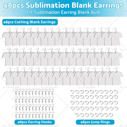 48PCS Double-Sided MDF Football Shirt Earring Blanks for DIY Jewelry