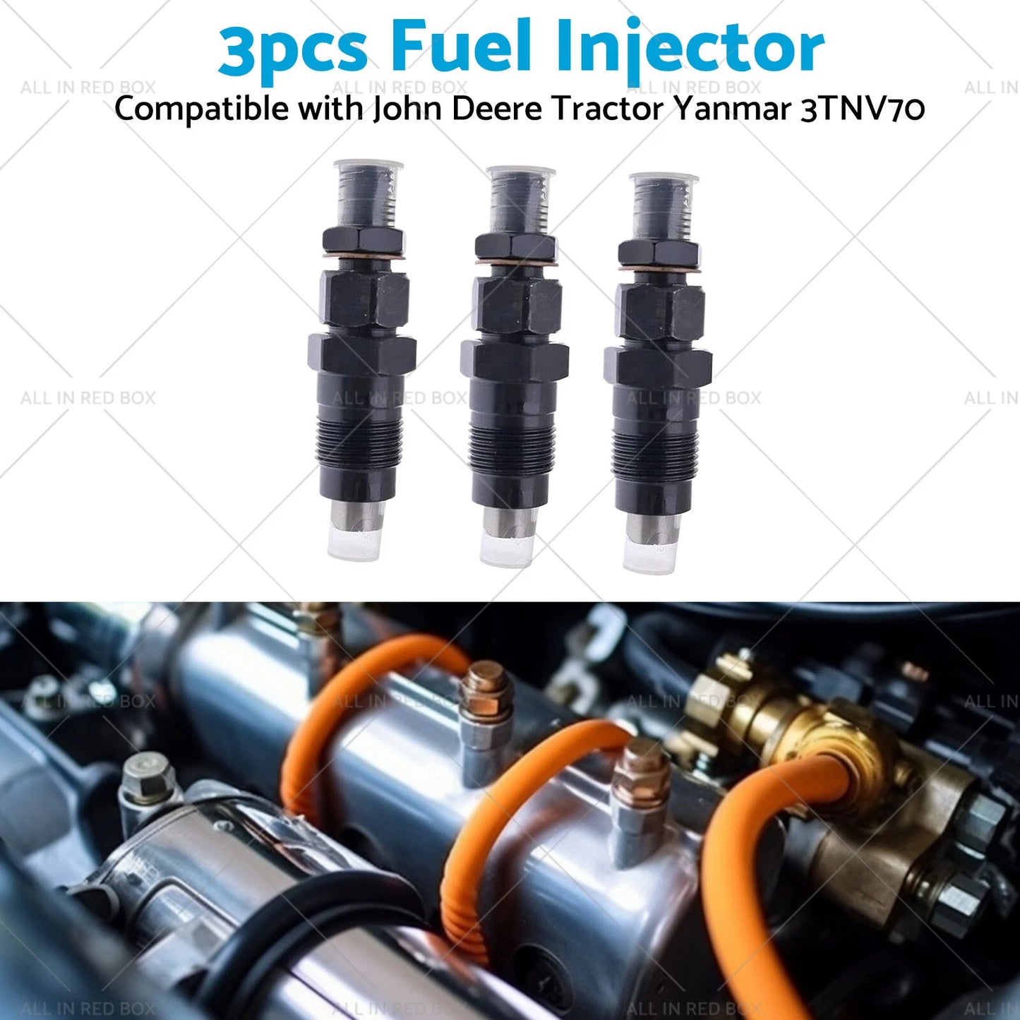 3 x Fuel Injectors for John Deere Yanmar 3TNV70 3TNV88 3YM30