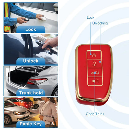 Silicone Key Fob Case Cover for Lexus RX450h 2016-2020 - Red