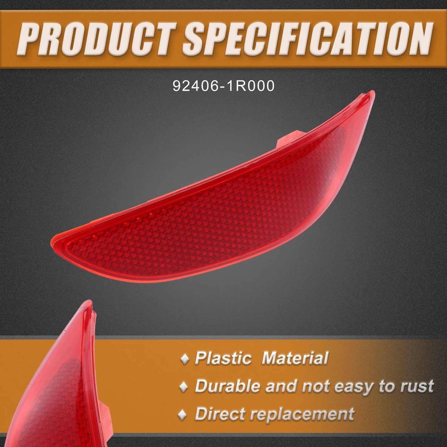 Rear Right Bumper Reflector Light Cover for Hyundai Accent (2010-2017)