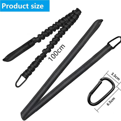 Kayak Paddle Leash with Carabiner Lanyard 1m Black