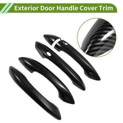 Exterior Door Handle Cover Trim for Hyundai Tucson (2022-2024) Carbon Fiber Black