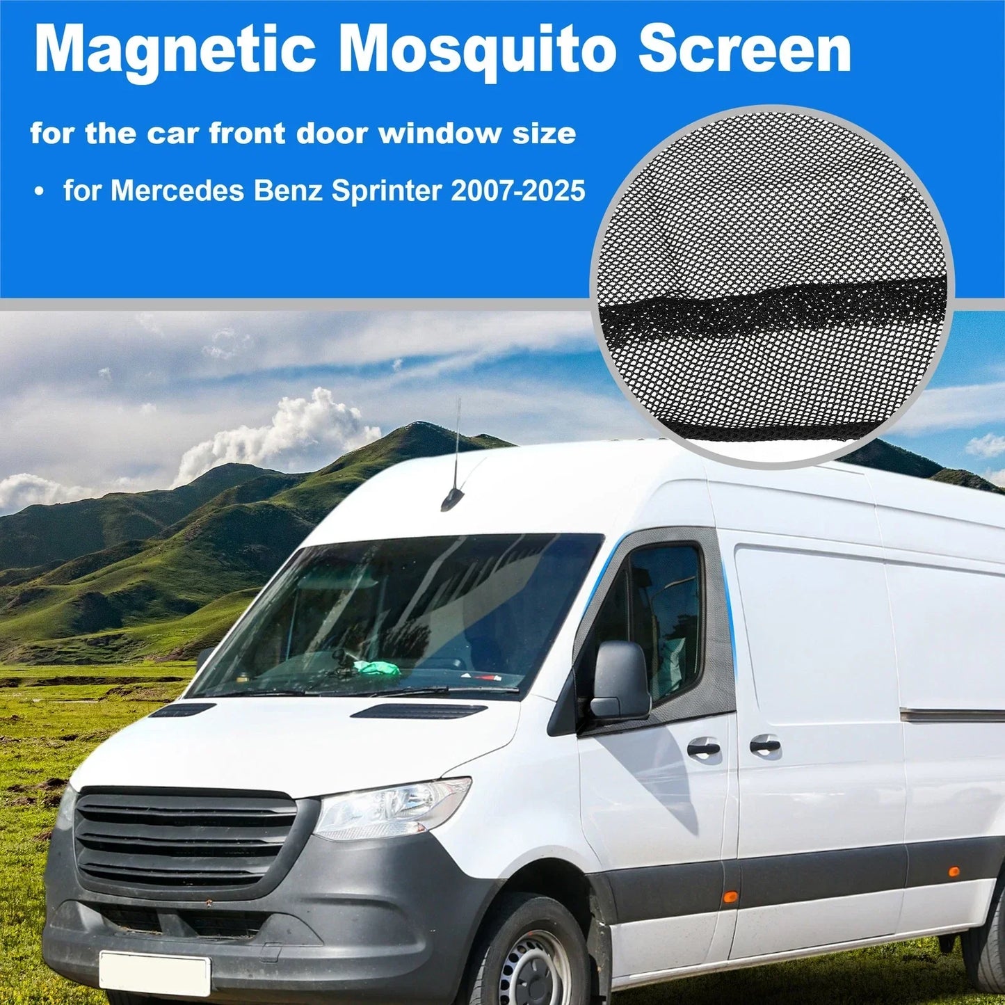Magnetic Mosquito Screen for Mercedes Benz Sprinter 2007-2025 47x31in