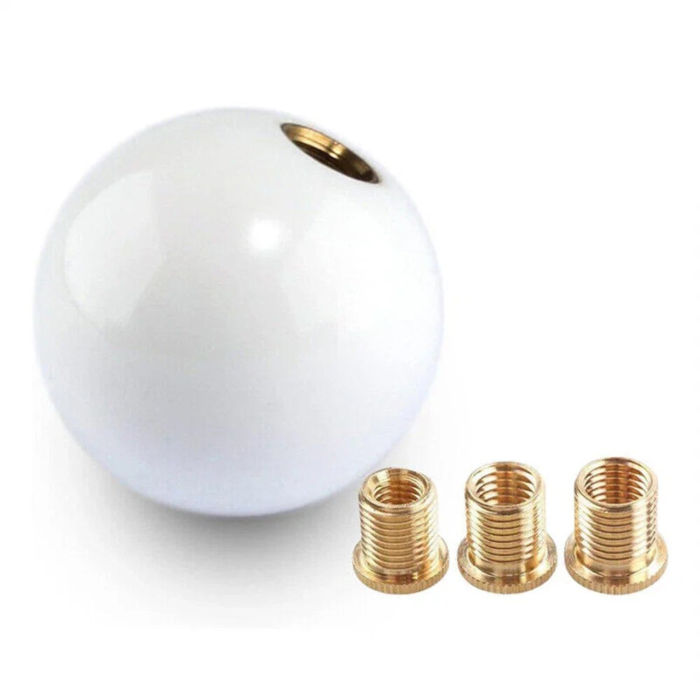 White Acrylic Round Ball Gear Shifter Knob for Manual Transmission Car