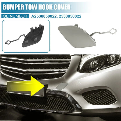 Front Bumper Tow Hook Cover for Mercedes-Benz (2019-2023) Deep Silver Tone