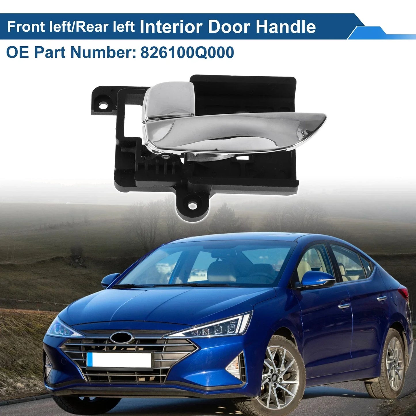 Front Passenger Side Interior Door Handle for Hyundai Elantra (2011-2016)
