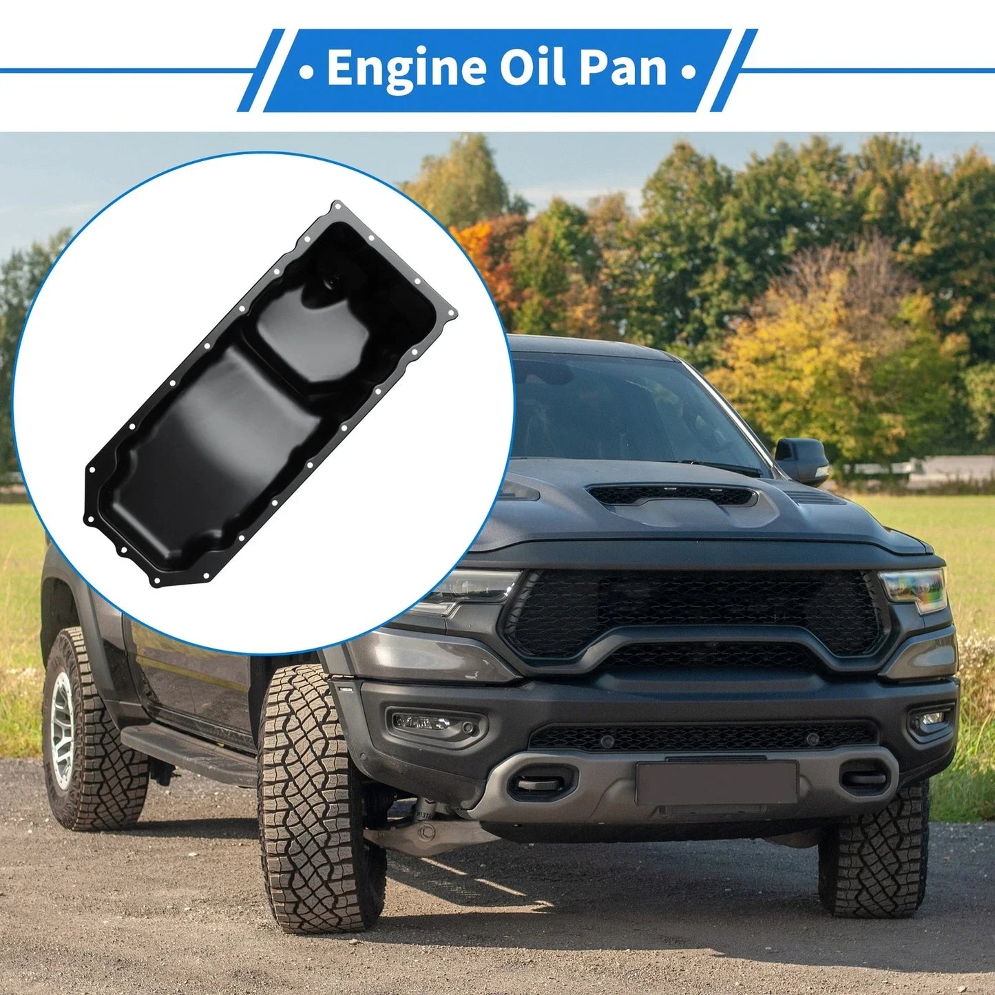 Engine Oil Pan for Dodge Ram 2500 2011-2020 Steel Black