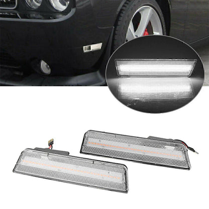White LED Front Side Marker Lights for Dodge Challenger (2008-2014)
