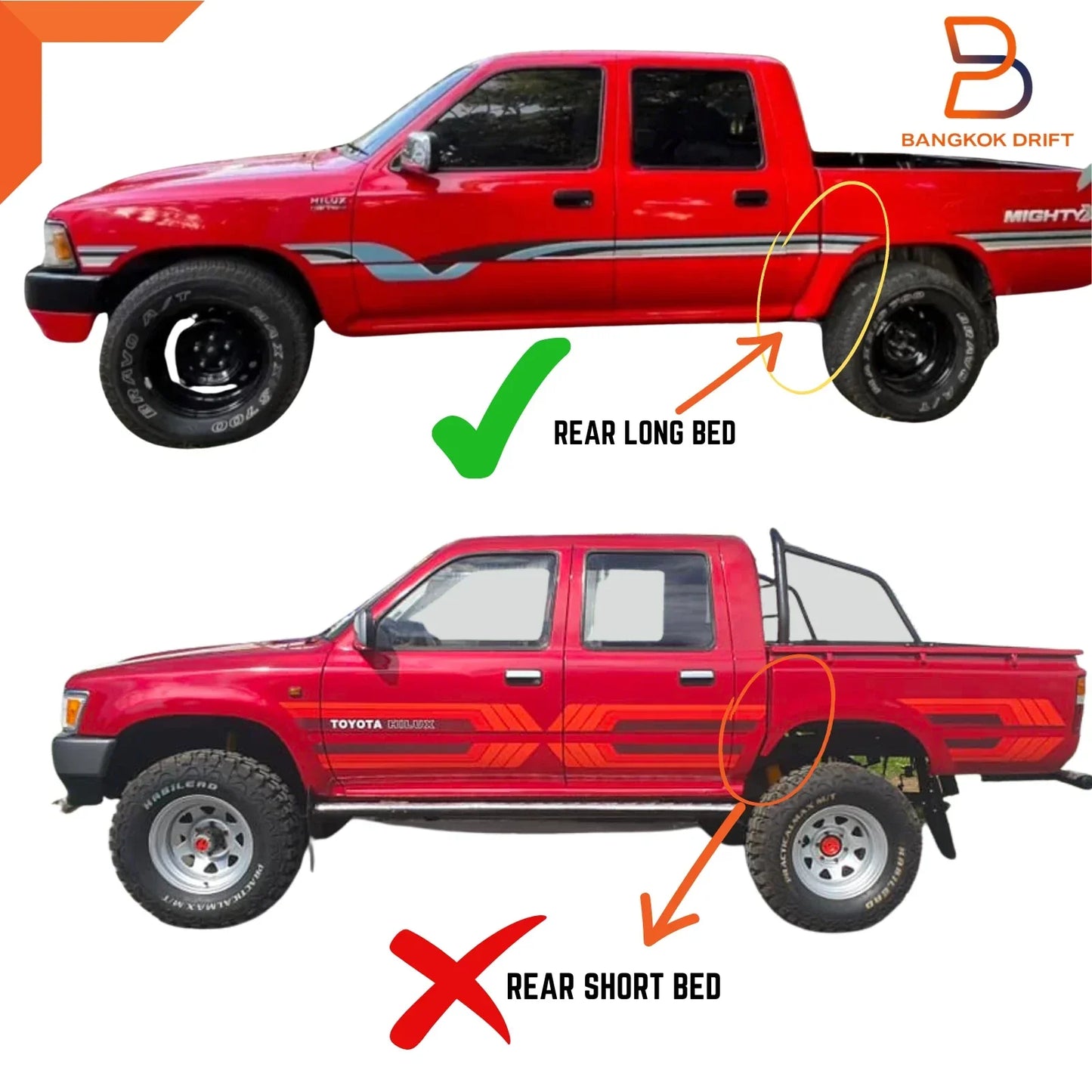 Fender Flares for Toyota Hilux Ute 88-96 (LN85, LN106, LN111) 4DR Long Bed
