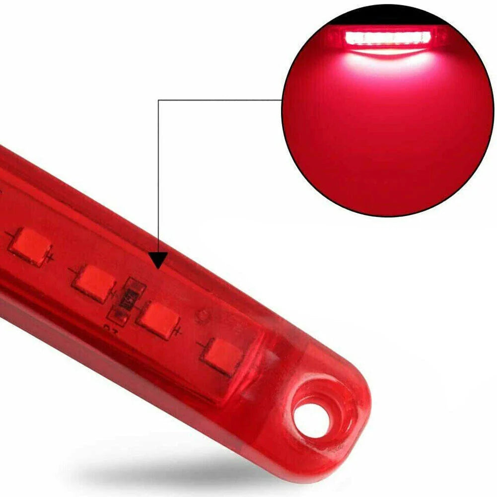 10 x Red 9 LED Sealed Side Marker Clearance Lights for Car Truck Trailer