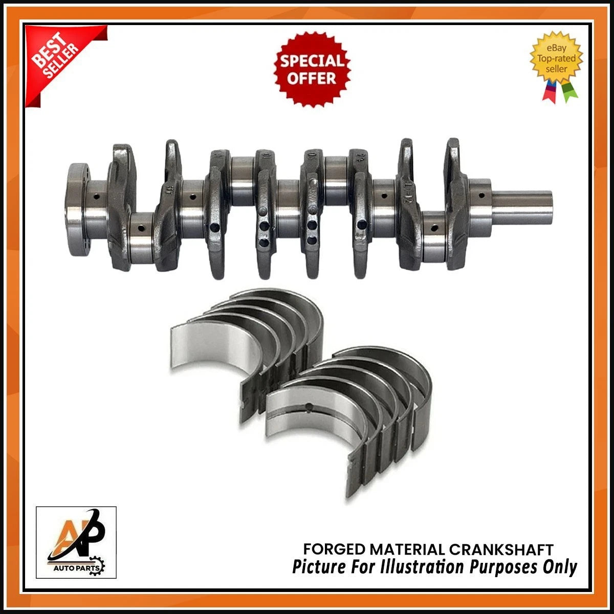 Crankshaft With Main and Conrod Bearings Replacement for Mitsubishi L200 (2007–2016)