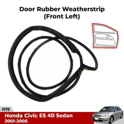 Door Rubber Seal Weatherstrip Front Left Fits Honda Civic ES 4D SED 2001-05 D06