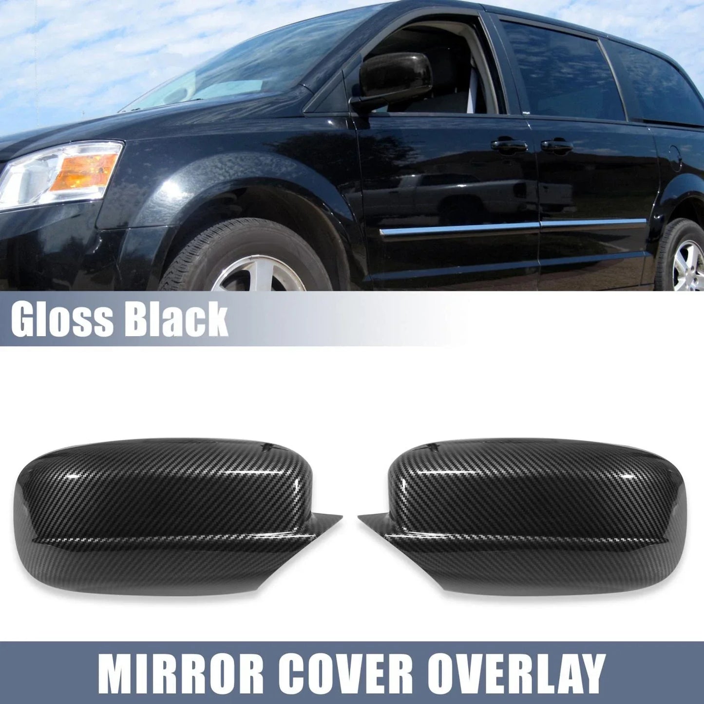 Carbon Fiber Pattern Rear View Mirror Cover Cap for Dodge Charger (2011-2021)