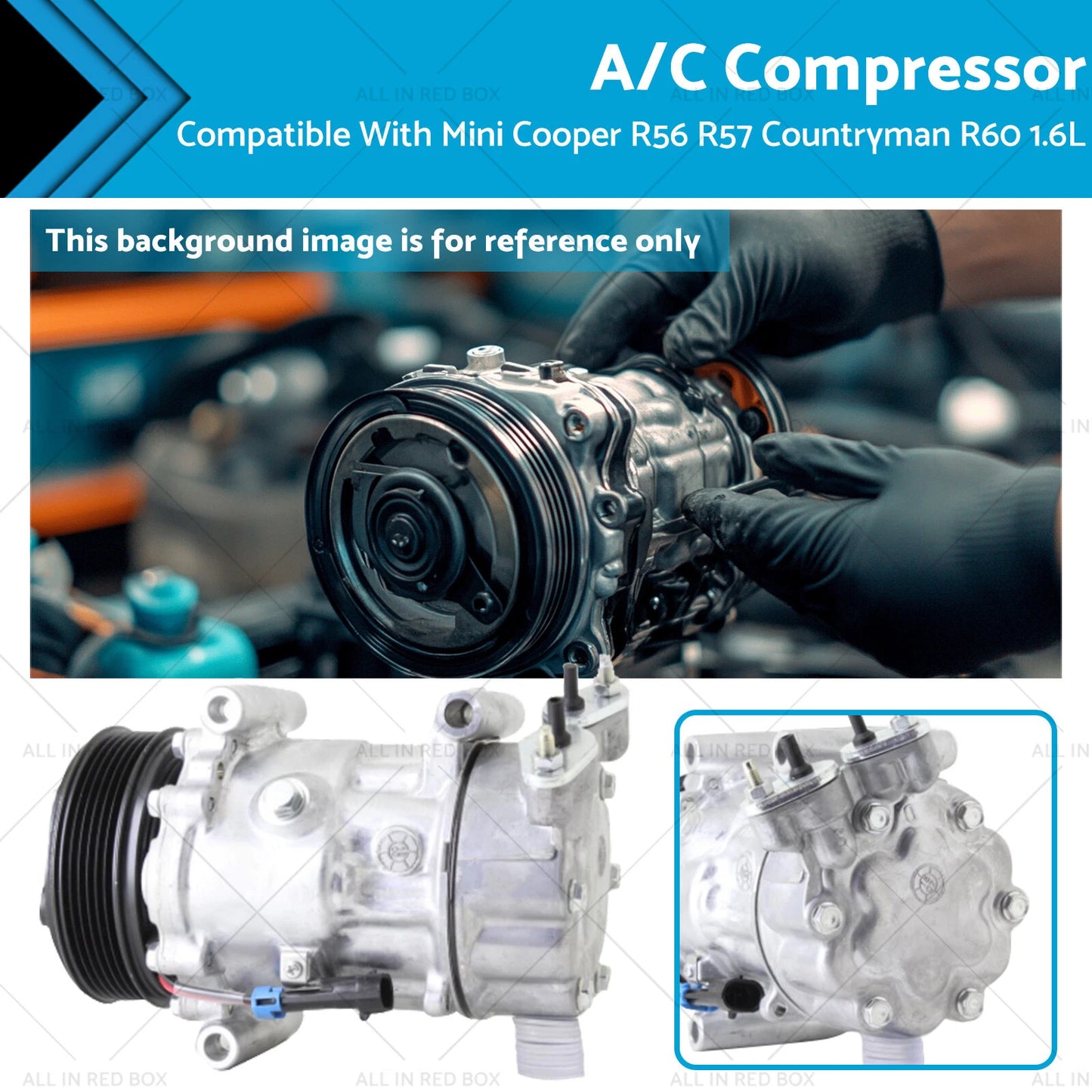 A/C Compressor w/ Pulley for Mini Cooper R56 R57 Countryman R60 (2007-2015)