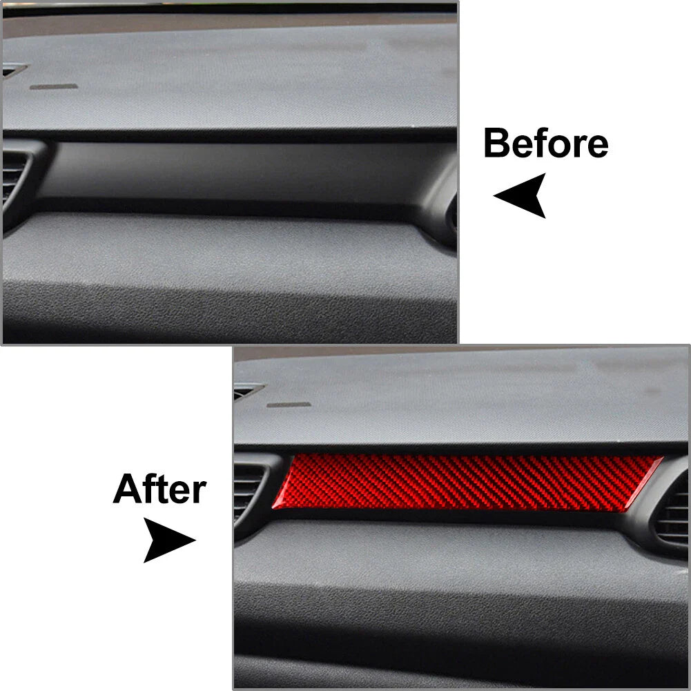 Carbon Fiber Co-pilot Dashboard Cover Trim for Hyundai Veloster 2019-23