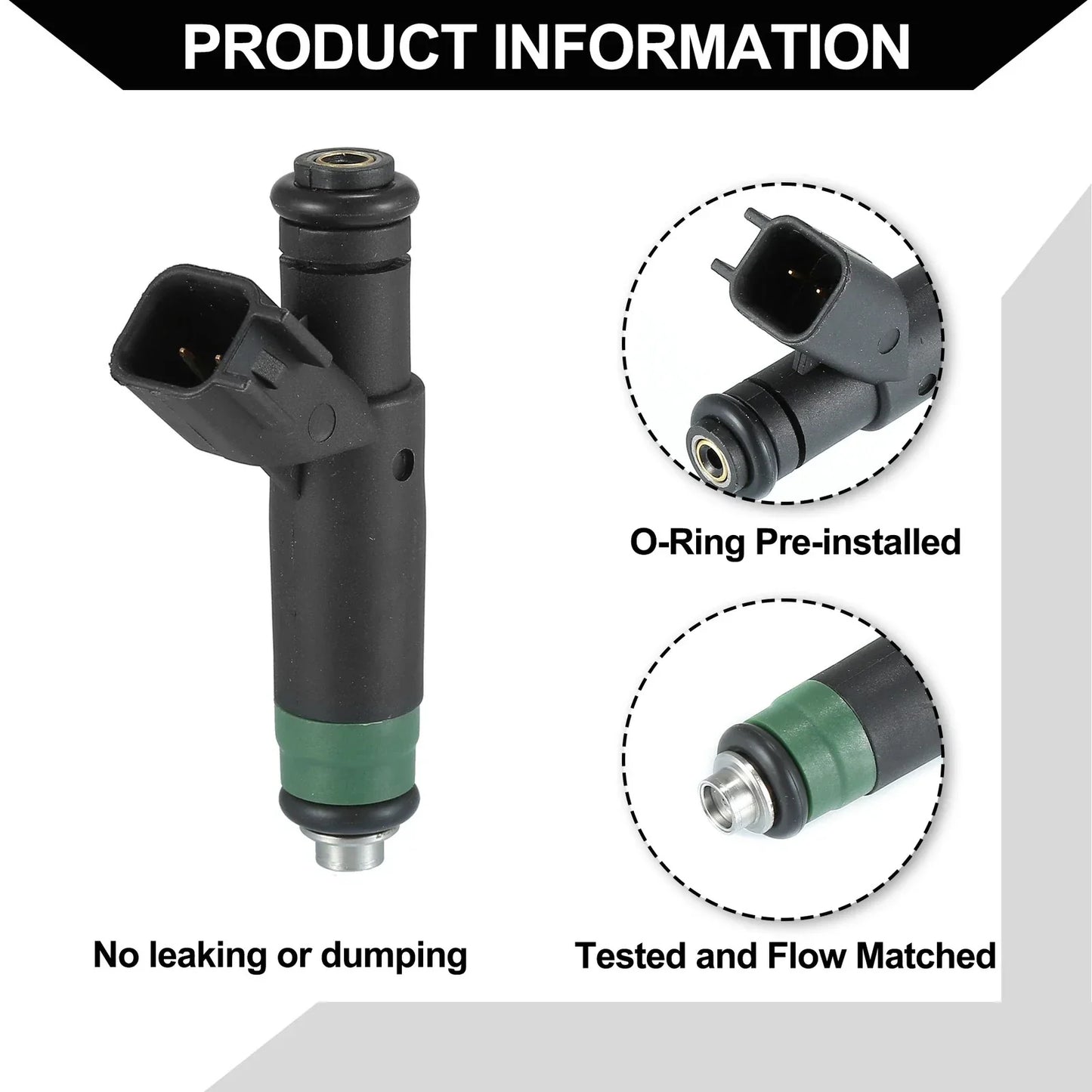 Fuel Injector for Dodge Ram 1500 2004-2007 4.7L Black 1 x Unit