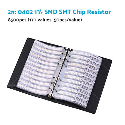 SMD/SMT Capacitor Chip Resistor Samples Book Kit 0201/0402/0603/0805/1206