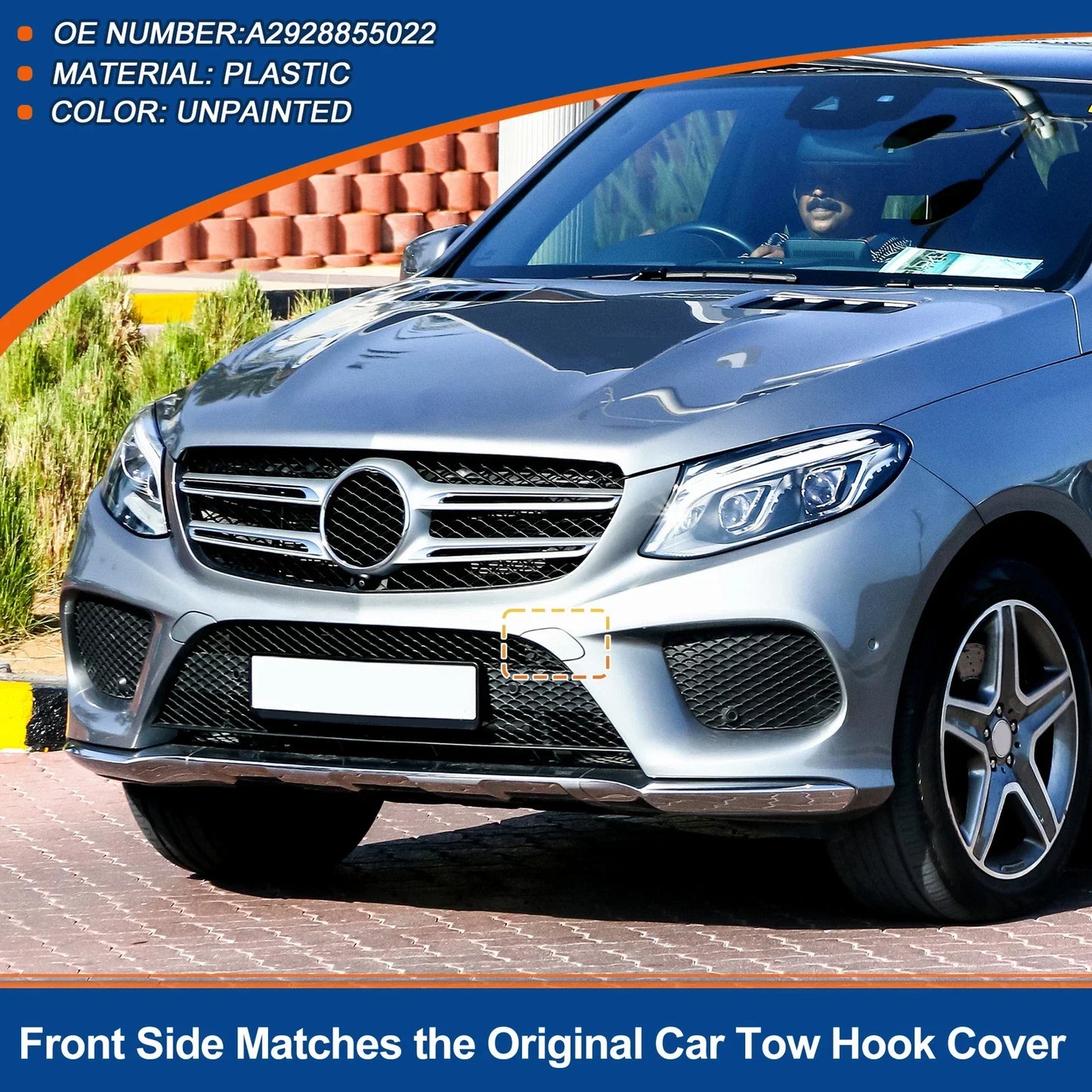 Front Car Bumper Tow Hook Cover for Mercedes-Benz GLE (2016-2023)