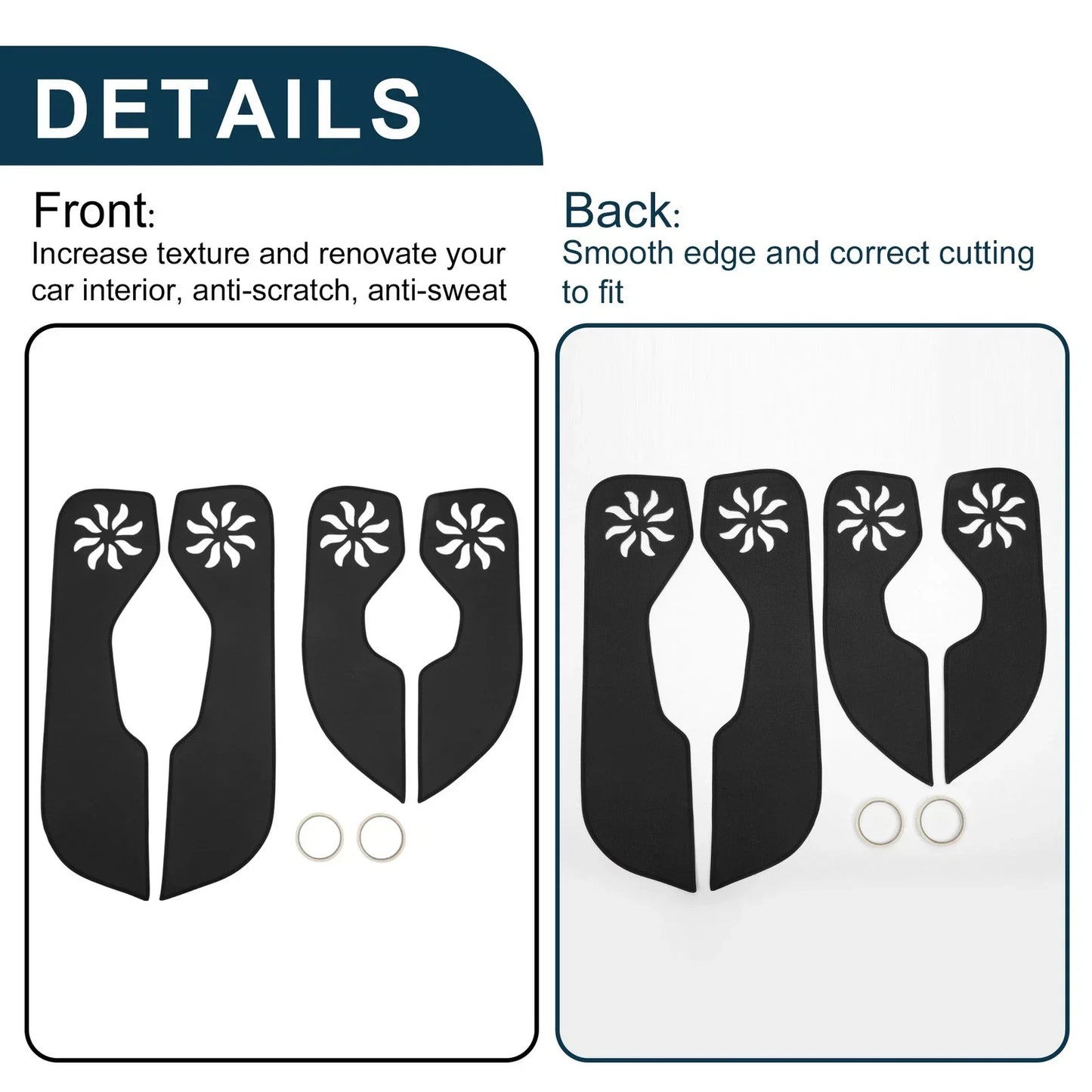 Car Door Anti Kick Pad Protector for Honda Civic 11th Gen (2022) - 1 Set Black