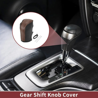 Car Gear Shift Knob Cover for Honda Inspire 2023 Brown Faux Leather