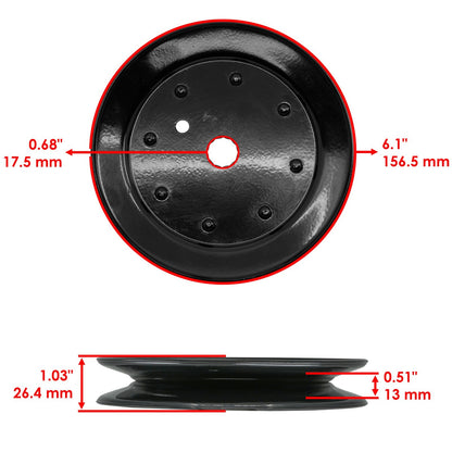 Deck Spindle Pulley Replacement for MTD Ryobi Troy-Bilt Cub Cadet (2011–2018)