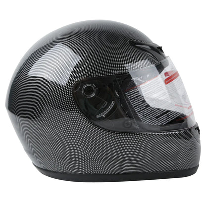 Carbon Fiber Black DOT Flip Up Full Face Motorcycle Helmet S M L XL