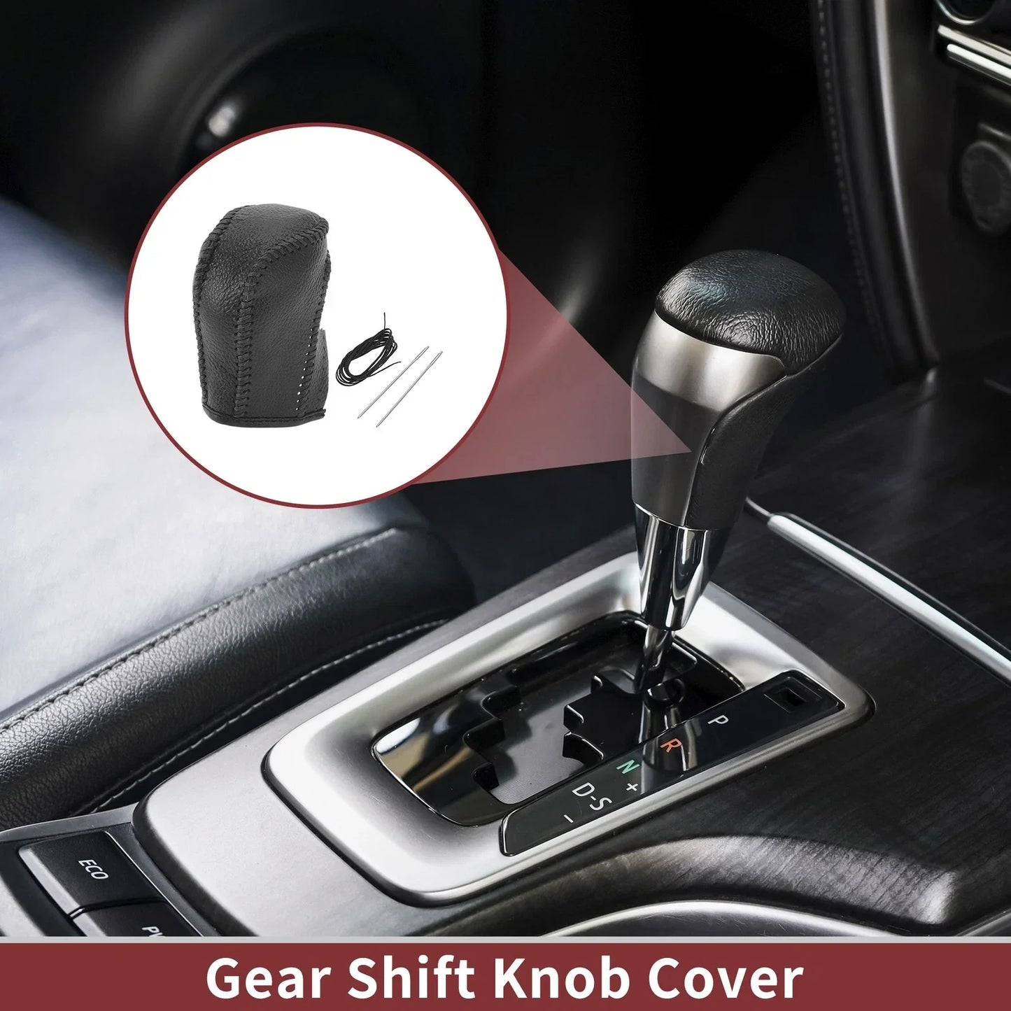 Car Gear Shift Knob Cover for Honda Inspire (2023) - Black Faux Leather